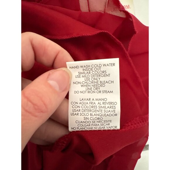 Speechless Red Lace and Pleated Skirt Midi Dress Size M Sleeveless Sequin - Picture 11 of 11